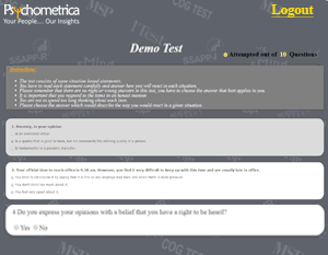 Online psychometric Tests